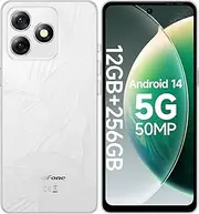 [Ulefone] Note 18 Ultra 5G Unlocked Cell Phones, 50MP + 50MP + 32MP Camera, MediaTek Dimensity 720 12+256GB 6.78" FHD+ Display, 5450mAh Android 14 Dual SIM, NFC IR Blaster Supported Mobile Phone- White