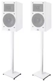 Pair 37” Steel White Stands For JBL ARENA 130 Bookshelf Speakers