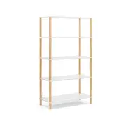 Seth Open Shelf Unit Shelving Display Rectangular 5 Levels White