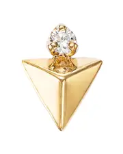Zoe Chicco 14K Yellow Gold Diamond Pyramid Single Stud Earring
