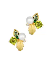 Bloomingdale's Fine Collection Multi Stone & Multi Color Diamond Cluster Stud Earrings in 14K Yellow Gold