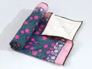 Jaipuri Razai Cotton Coverlet Hand Block Printed Light Weight Soft Fine Quilt