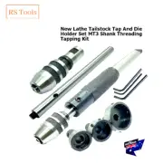 Lathe Tailstock Tap And Die Holder Set MT3 Shank Threading Tapping Kit 8 Pcs AU