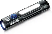 WARSUN Rechargeable 1000 Lumen Compact High Lumen Flashlight with Clip, Magnetic Base, Side Light, Type-C Charging, 8 Lighting Modes, Aluminum Alloy Body