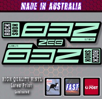 Rockshox ZEB style Fork Decal MINT Stickers Laminated REPRODUCTION ENDURO