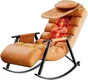 HOMASA Electric Massage Rocking Chair with Heat Shiatsu Rollers Sofa, Neck Shoulder Back Leg Massager, Adjustable High-Frequency Vibration, Full Body Relief, Folding Poot Pad Home Relaxation