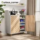 5 Tier Shoe Rack Cabinet Adjustable Shelves Top Table Storage Sneakers Organizer
