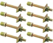 RLECS 8pcs Threaded Rod Connectors Kit 4 in 1 Metal Furniture Connecting Fittings with Semilunar Connector M8 Half-Moon Nut