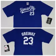 MLB Genuine Merchandise ZACK GREINKE 23 Kansas City Royals Blue Shirt Boys M NWT