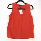 Forever 21 Tank Top Blouse Womens XS Orange Sleeveless Chiffon Oversize Flowy