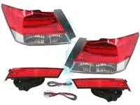 在飛比找樂天市場購物網優惠-大禾自動車 紅黑/紅白 光柱 LED 尾燈 + 倒車燈 適用
