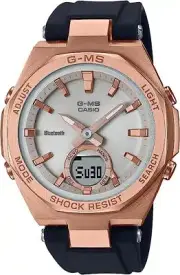 Casio Baby-G MSGB100G-1A Women's Solar Analog-Digital Black & Rose Gold Watch