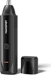MANSPOT Nose Hair Trimmer Nose & Ear Hair Trimmer for Men,10000-RPM Electric Nose Trimmer with Vacuum Cleaning System,90min Runtime,Magnetic Detachable Blade Head Wet and Dry Electric Nose, Ear and Facial Trimmer for Men