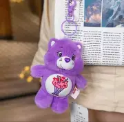 Authentic Care Bears Share Purple Plush Backpack Charm Teddy Bear 15 cm