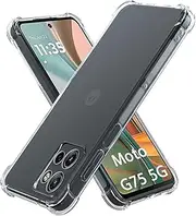 USTIYA Case for Motorola Moto G75 5G Case Clear TPU Four Corners Protection Cover Transparent Soft