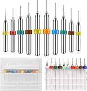 30pcs PCB Drill Bits Set - 0.1mm-3.0mm, Upgraded 1/8" Shank Spiral Flute CNC Router Bits for Print Circuit Board Jewelry CNC Engraving