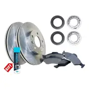 Rear Wheel Bearing + Brake Rotor Pad Set for Ford Falcon EA EB ED XG XH W/O IRS