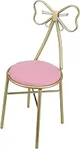SHINEOFI Bow Back Vanity Stool with Detachable Backrest Stylish Makeup Chair for Living Bedroom Compact Design Frame Comfortable Seating for Dressing Tables