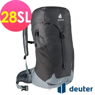 【deuter 德國】AC LITE 28SL網架直立式透氣背包3420921黑水藍/登山包/健行包/戶外休閒包*