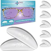 GMS Optical® 1.8mm Anti-Slip Adhesive Contoured Soft Silicone Eyeglass Nose Pads with Super Sticky Backing for Glasses, Sunglasses, and Eye Wear - 5 Pair (Clear)