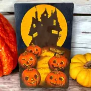 Pumpkin Patch Metal Tin Welcome Sign Spooky Halloween Decoration NEW 15 x 10"