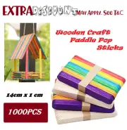 Wooden 1000pcs CoffeeTea Stirrers Craft Stick/Paddle Pop Sticks Disposable 11cm