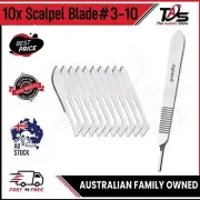 10x Surgical Scalpel Carbon Steel Blade# 10 with Carbon Stainless Steel Handle#3