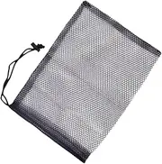 APLVFFZH Golf Mesh Bag Black Sturdy Drawstring Bag Nylon for Sports Shower Beach Diving Gym