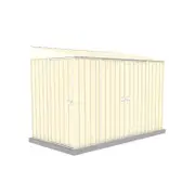 Absco Sheds 1.52mW x 3.00mD x 2.06mH Classic Cream Narrow Triple Door Garden Shed