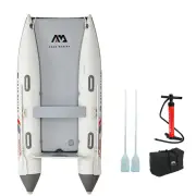 [EU Direct] AQUA MARINA AIRCAT 3.35M Inflatable Boat with Wooden Deck 3-5 Persons Family Max Load 500kg Inflatable Speed