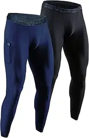 [DEVOPS] Men's Thermal Underwear Pants, Athletic Leggings Base Layer Bottoms (2 Pack)