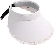 [Generic] Wide Brim Sun Hat | Fashion UV Protection Wide Brim Lace Sun Hat,Outdoor Adjustable Soft Beach Visor Breathable Sweat-Absorbent for Women Beige, Beige