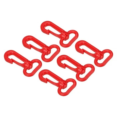 6pcs Plastic Swivel Snap Hook Lobster Clasp Buckle for Webbing Strap Red