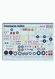 Print Scale 144-018 Decal for Airplane Supermarine Spitfire Aircraft 1/144 scale