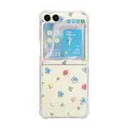 Floral / Strawberry Phone Case - Samsung Flip Phone Case - Floral - Transparent - Samsung Z Flip3
