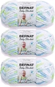 Bernat Baby Blanket Funny Prints Yarn - 3 Pack of 100g/3.5oz - Polyester - 6 Super Bulky - 72 Yards - Knitting, Crocheting, Crafts & Amigurumi, Chunky Chenille Yarn