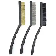 3 Piece Wire Brush Set |Nylon, Steel & Brass