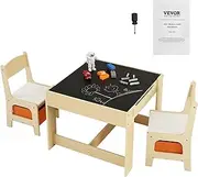 VEVOR Kids Table and Chair Set, Wooden Activity Table with Storage Space and Boxes, Kids Play Table for Toddlers Art, Craft, Reading, Learning