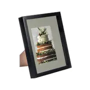 Nicola Spring 8" x 10" Black 3D Box Photo Frame - 4" x 6" Mount