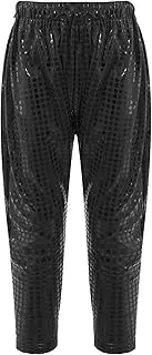 [TiaoBug] Kids Girls Boys Sequins Hip-hop Jazz Latin Dancing Pants Performance Costume Casual Party Trousers