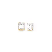 14k Yellow Gold 12x10mm Emerald Cut Cubic Zirconia Earrings