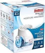 UniBond AERO 360° Humidity Absorber with 1x Refill, Dehumidifier for Effective Air Circulation, Humidity Controller Reduces Excess Moisture, 1 Device incl. 1 refill tab 450g