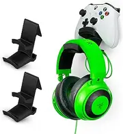Colossus - Gamepad Controller & Headphone Hanger Holder - Designed for Xbox ONE, PS4, PS3, Dualshock, Switch, PC, Steelseries, Steam & More, Black by Brainwavz (Two Pack)