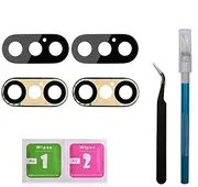 2 Pack OEM Original Back Rear Camera Glass Lens Replacement for iPhone Xs/iPhone Xs Max with Adhesive and Repair Toolkit