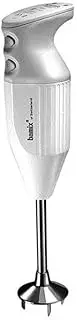 Bamix Deluxe Immersion Blender 180W, 2 Speed, 20cm Immersion Hand Blender with 3x Blade Attachments, Dry Grinder Accessory and Bench Stand, White