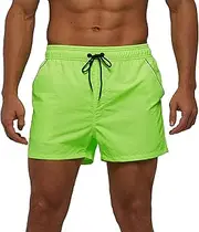 [Maiyifu-GJ] Mens Swim Trunks with Pockets Quick-Drying Stretch Swimming Shorts Lightweight Casual Board Shorts Swimwear