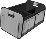 Perfk Car Trunk Organizer Trunk Storage Organizer with Handles Foldable Stowing Tidying Versatile Multi Compartment Large Capacity, Grey