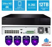 TVT 32CH 4K NVR H.265 12TB Hdd Purple Compatible With Q-SEE QT816 UP TO 8MP