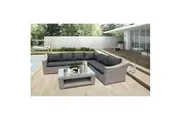 BALWYN - Superior 6 Seater Wide-Armrest Corner Lounge Garden Set