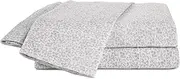 Vellux Lilo Jersey Sheet Set - 4 Piece Queen Size Bed Sheets - Cotton Blend - Durable, Deep Pocket & Easy Care Sheet Set - 2 Standard Pillowcases Included - Soft Grey